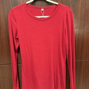 Red Business Casual Long-Sleeve Blouse - Women's Large